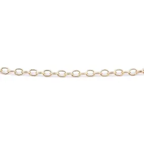 18 Inch Antique 24k Plated Gold Delicate Link Cable Chain Necklace by Nunn Designs