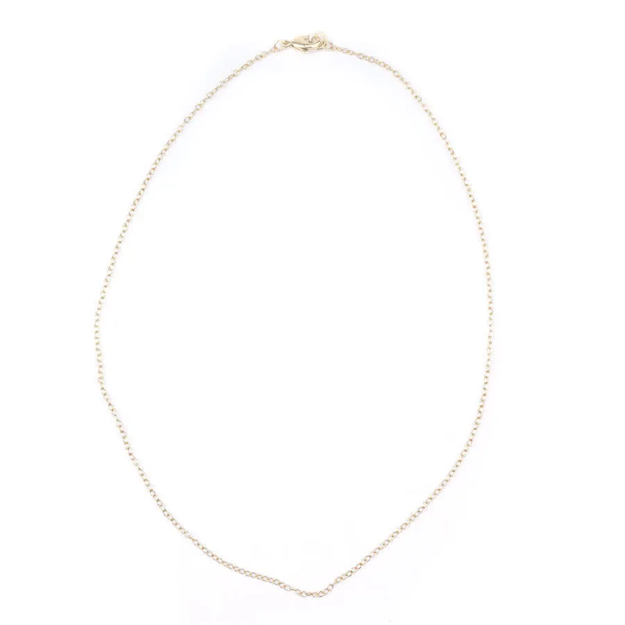 18 Inch Antique 24k Plated Gold Delicate Link Cable Chain Necklace by Nunn Designs