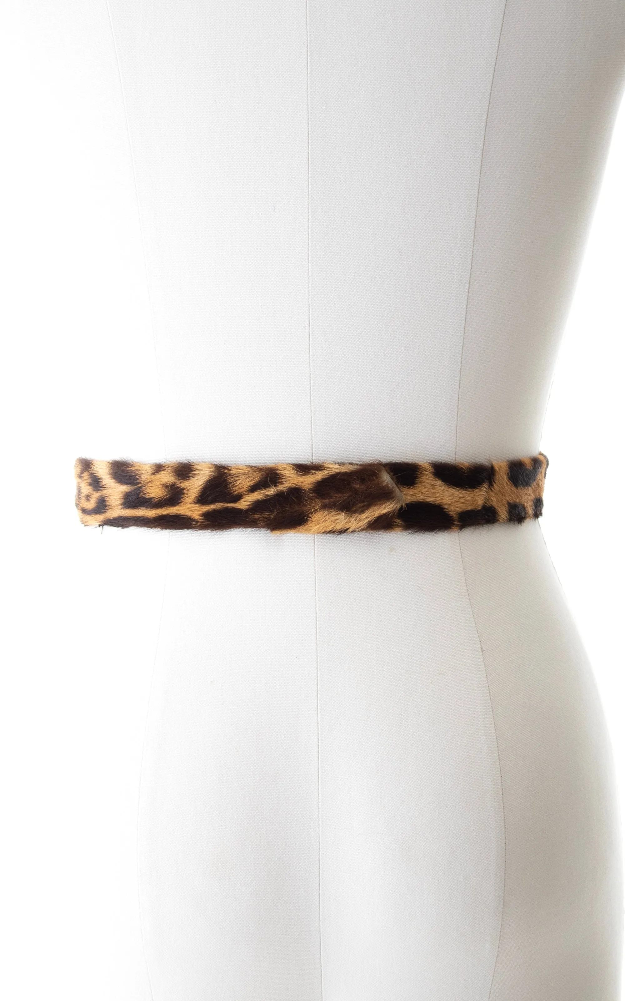 1950s Leopard Print Horse Hair Cinch Belt | medium