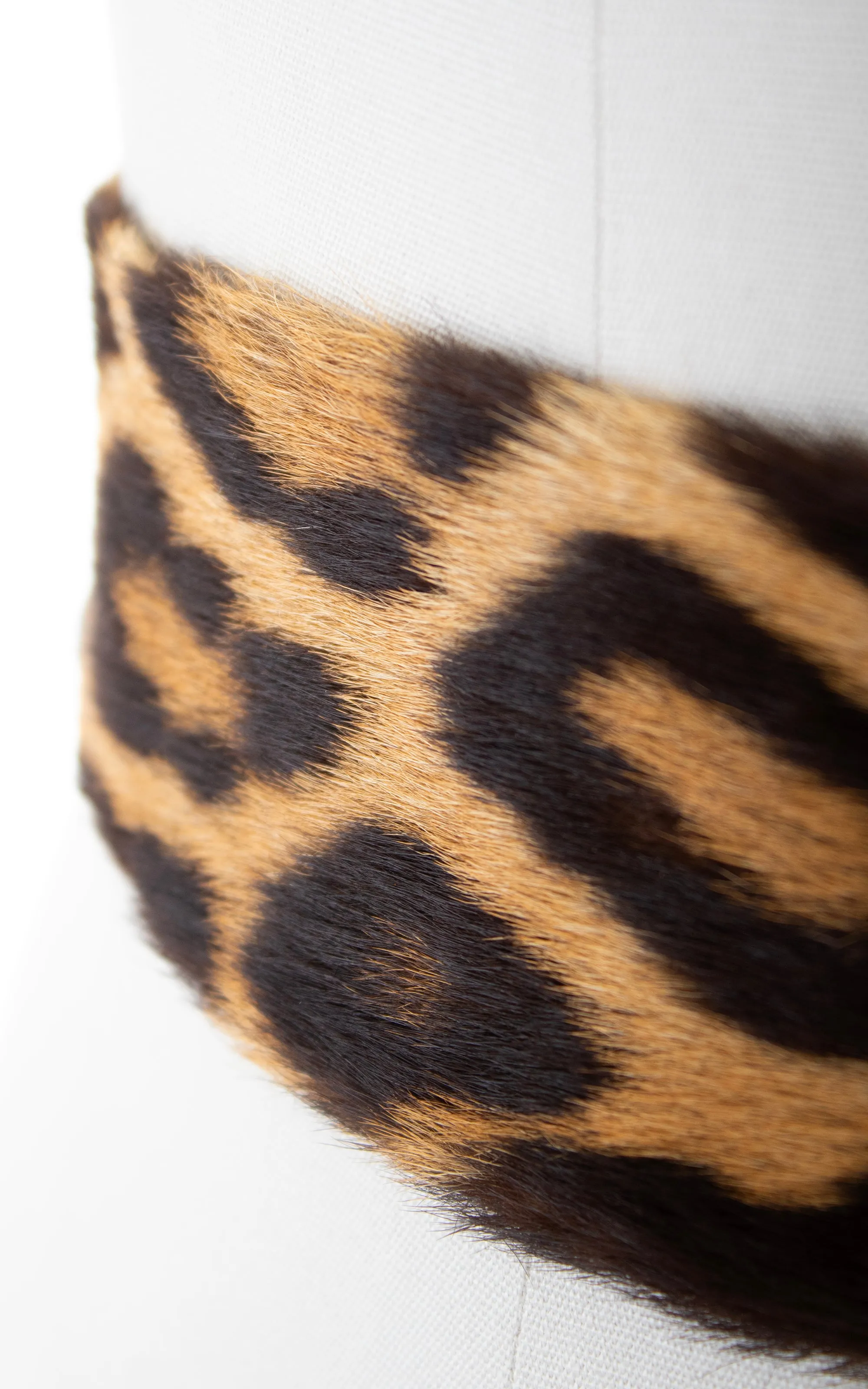 1950s Leopard Print Horse Hair Cinch Belt | medium