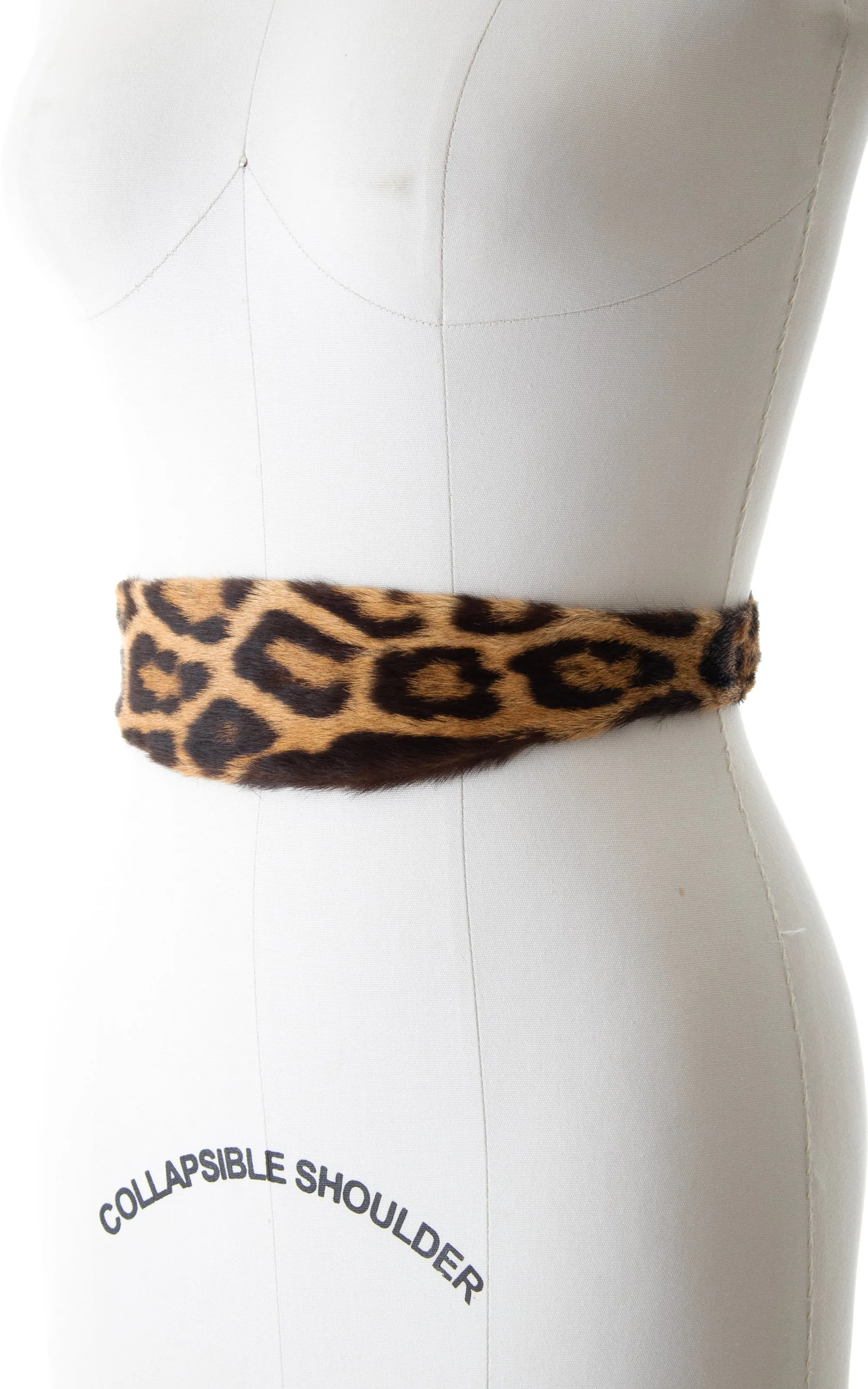 1950s Leopard Print Horse Hair Cinch Belt | medium