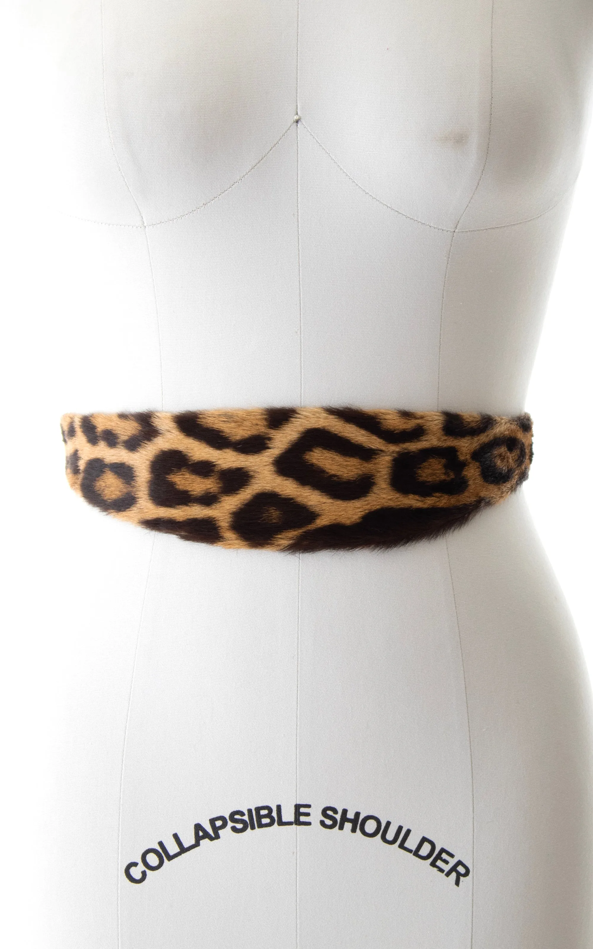 1950s Leopard Print Horse Hair Cinch Belt | medium