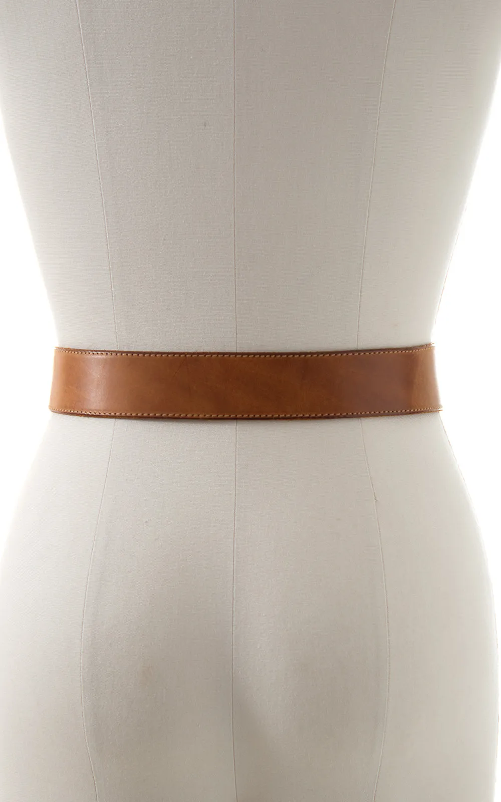 1970s Asymmetrical Leather Cinch Belt | medium
