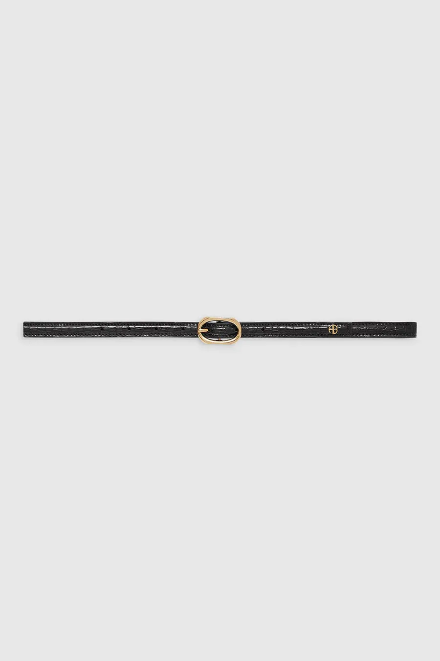 Anine Bing Mini Mara Belt in Black Embossed