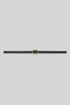 Anine Bing Mini Signature Link Belt in Black with Gold