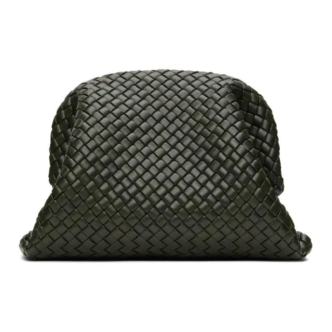 Bottega Veneta Green Intrecciato The Pouch Clutch