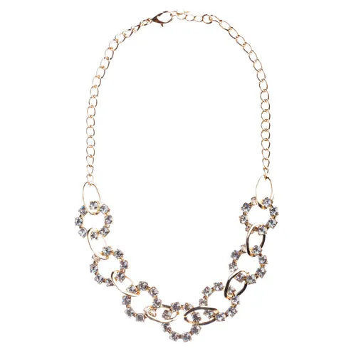 Bridal Wedding Jewelry Crystal Rhinestone Charming Open Holes Necklace JN254Gold