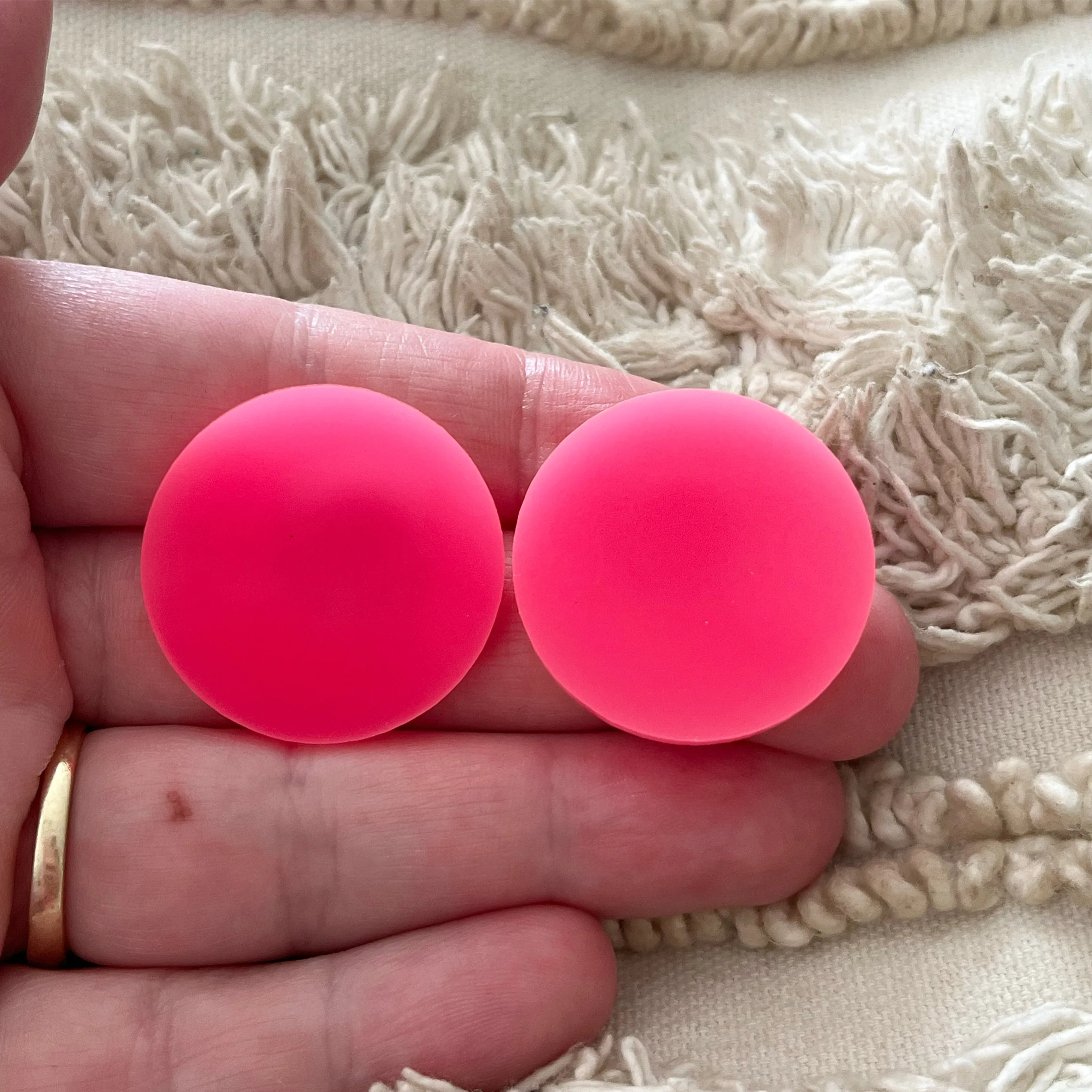 Bright Pink Statement Studs