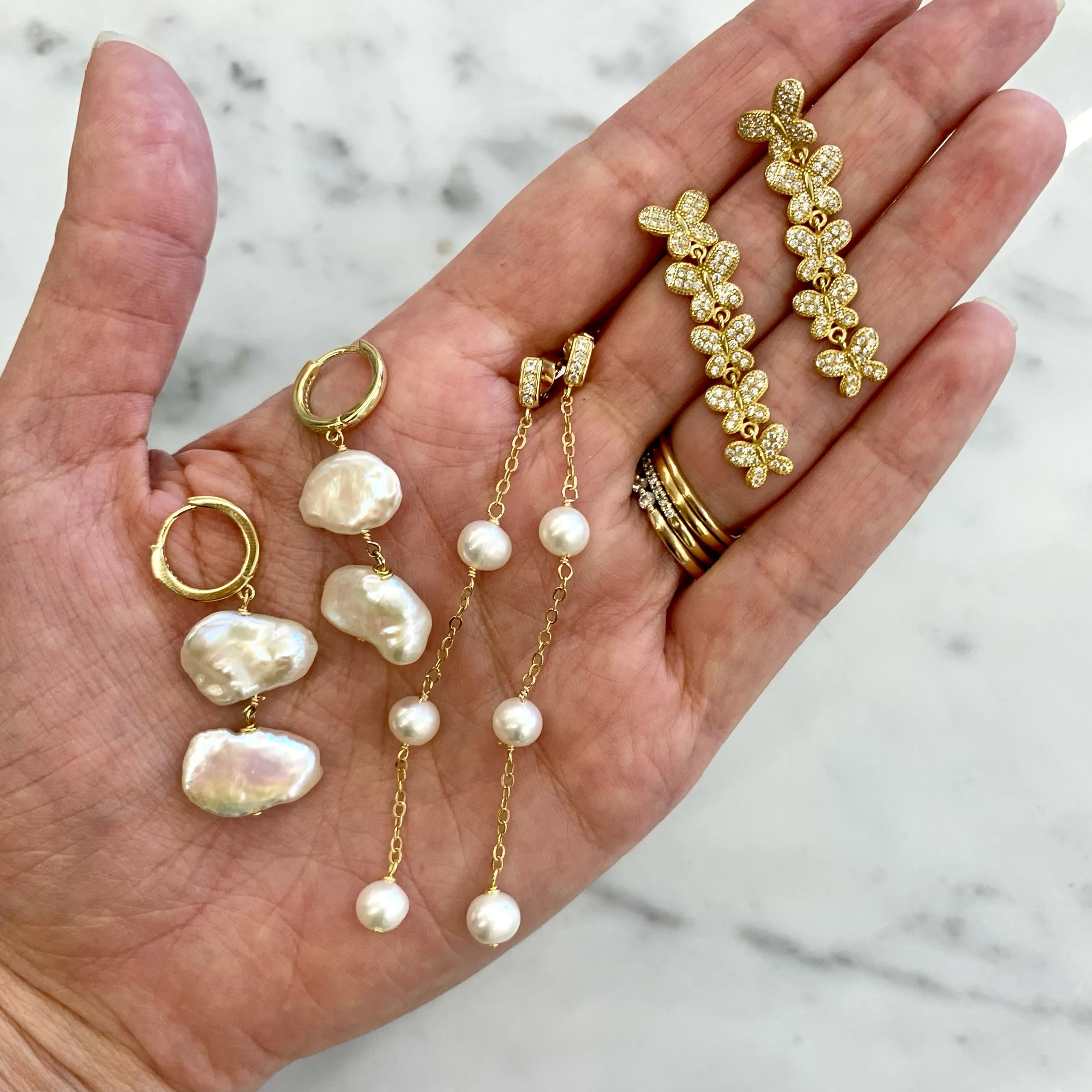 BUTTERFLY GARDEN EARRINGS GOLD