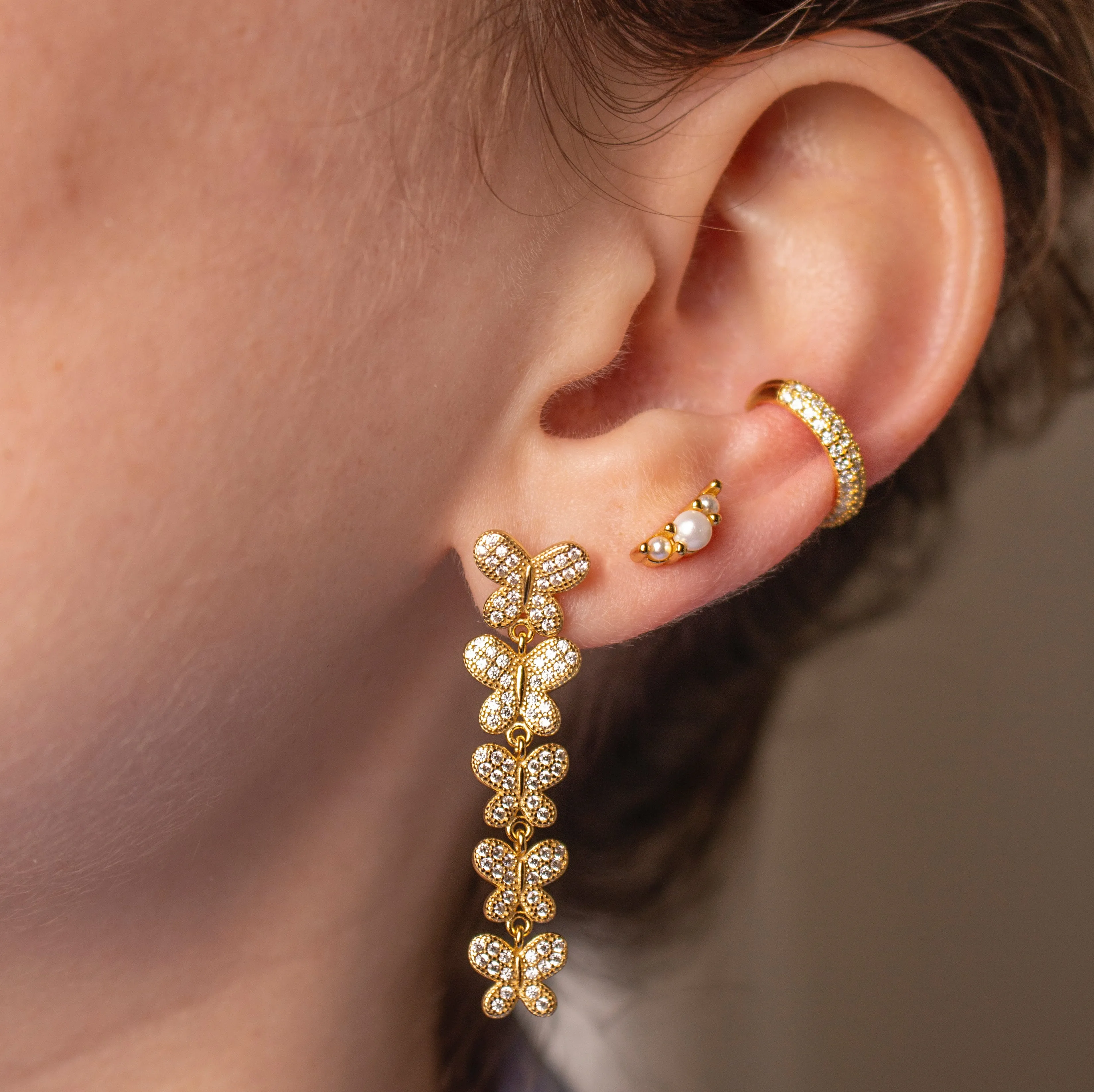 BUTTERFLY GARDEN EARRINGS GOLD