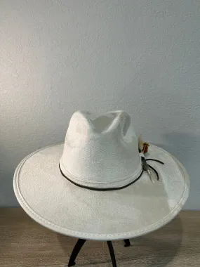 Cream Under Brim Flowers Fedora Hat