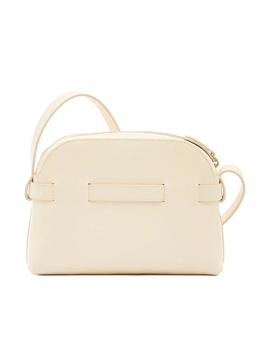Il Bisonte Elisa Crossbody in White Cowhide Leather