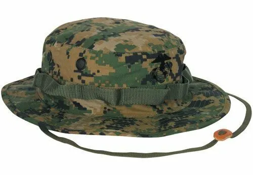 MARINE CORPS BOONIE HAT USMC DIGITAL WOODLAND MARPAT CAMOUFLAGE LARGE 7.5 USA