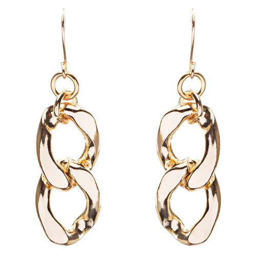 Modern Fashion Dainty Gold Plate Chain And Faux Leather Necklace Set JN226 Brown