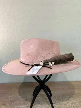 Pink Mountain Fedora Hat