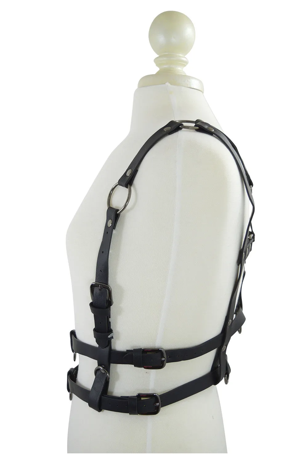 Restyle PENTAGRAM HARNESS BELT gothic accessory, Double straps, waist belt