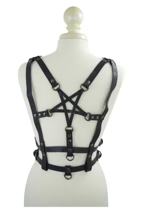 Restyle PENTAGRAM HARNESS BELT gothic accessory, Double straps, waist belt