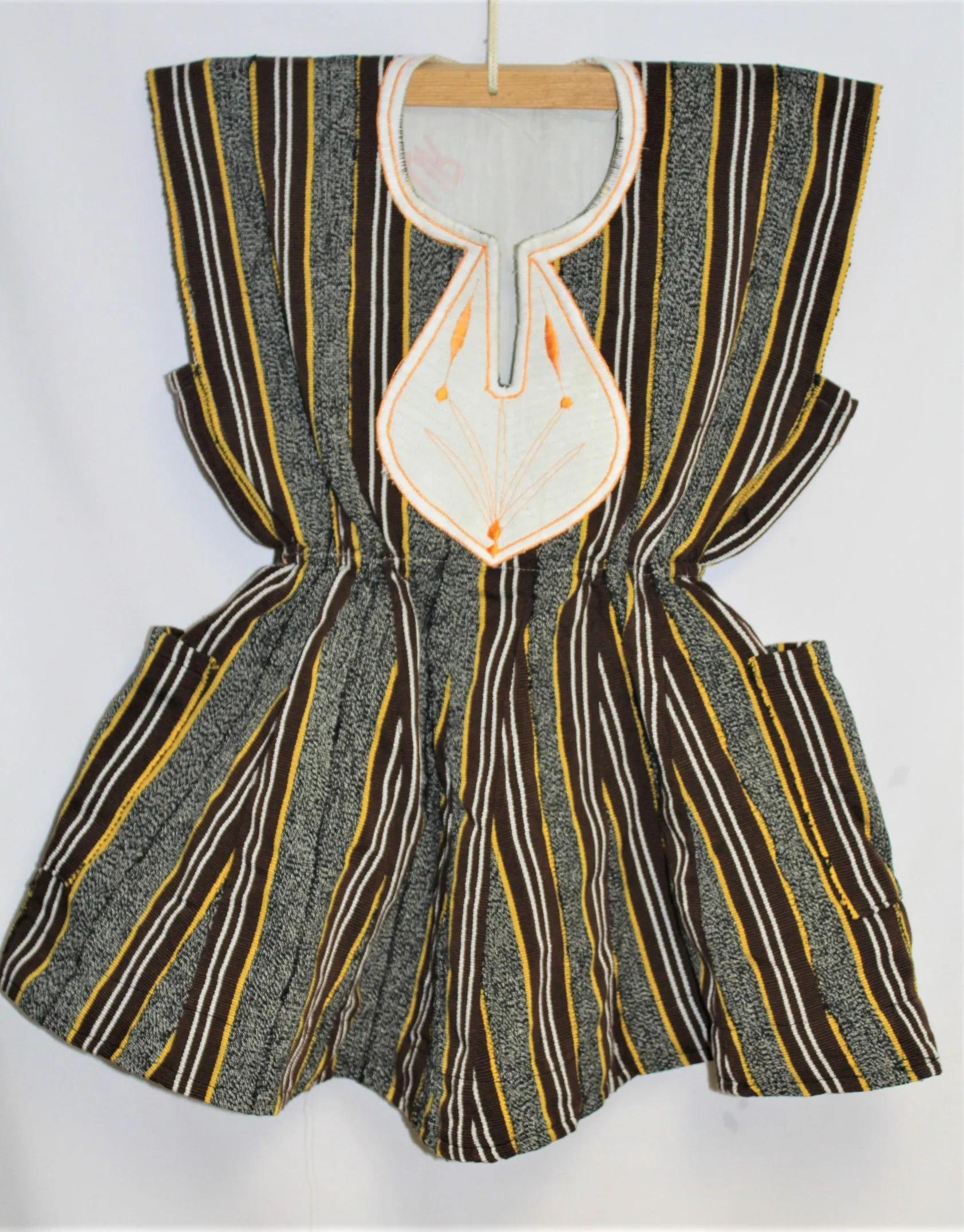Women's Batakari Blouse - Brown Stripe
