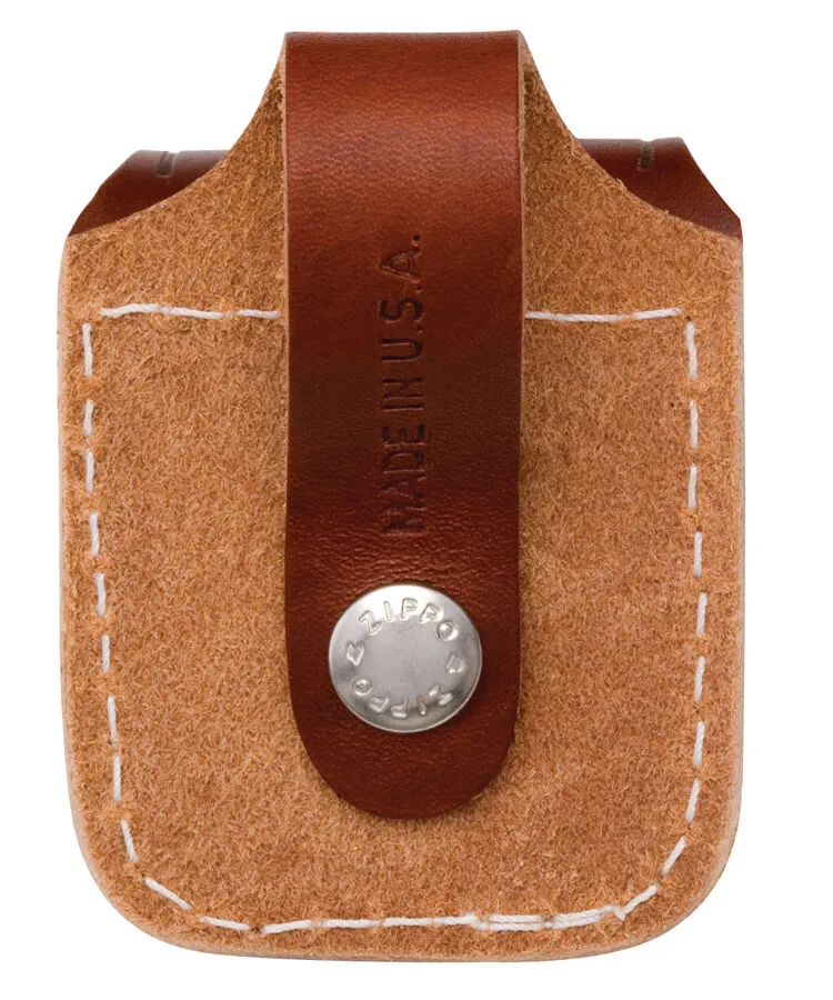 ZIPPO Brown Leather Lighter Pouch with Loop